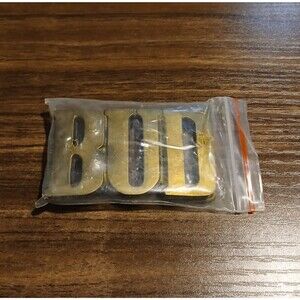 VINTAGE 1970s/80s CUT-OUT NAME ***BUD*** SOLID BRASS BUCKLE Hippie Retro